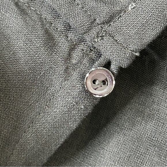 Eileen Fisher Organic Linen Round Neck Box Top L Black - Picture 10 of 12